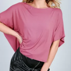 Cheapest 💯 Oops Fashion Oversized Cropped T 👚 Shirt In Rose Pink 👍