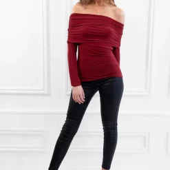 Best Sale 🧨 Honor Gold Reece Berry Off The Shoudler Long Sleeved Top ✨