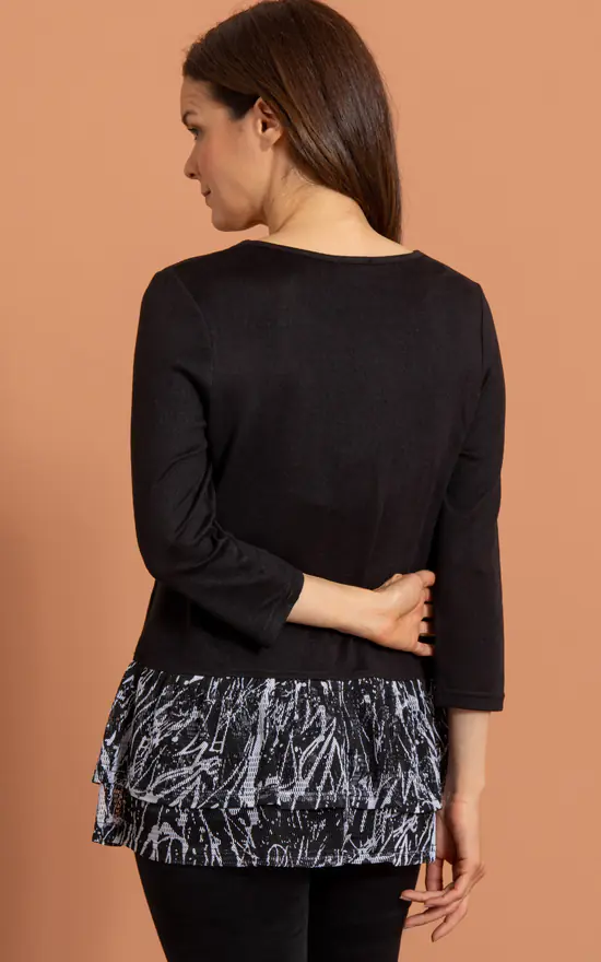 Wholesale ๐ฅฐ Klass Lace Trim Knitted Top Black ๐ - Image 3