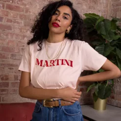 Best deal 🧨 Rock On Ruby Peach And Red Martini Cocktail Slogan T 👚 Shirt ✨