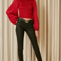 Best deal 👍 URBAN TOUCH High Neck Bodycon Long Sleeve Top Red ✨