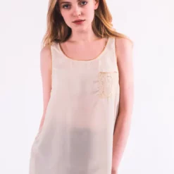 Cheap 🔔 CY Boutique Sleeveless Racer Back Vest Top With Chain Detail In Cream 🌟