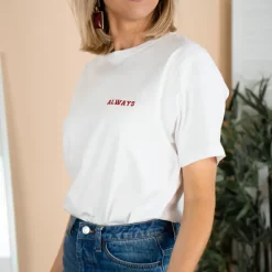 Top 10 😀 Rock On Ruby White Tshirt With Embroidered Always Slogan 🧨