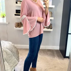 Best Pirce 💯 HOXTON GAL V Neck Oversized Blouse In Pink 🎉