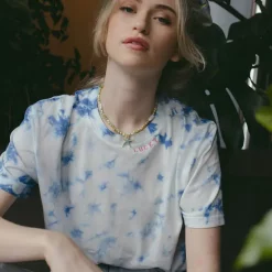 Best Pirce ⌛ Rock On Ruby Pale Blue "Lucky" Tie Dye T 👚 Shirt 🥰