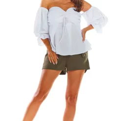 Buy 👏 AWAMA White Off Shoulder Top With Sweetheart Neckline ✨