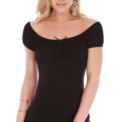 Coupon 🧨 Oops Fashion Ellie Off Shoulder Ruffled Gypsy Top In Black 🔥