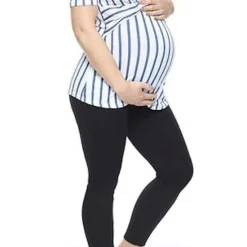 Buy 😀 Want That Trend Maternity Maternity Bardot Top In Blue Stripe 🥰