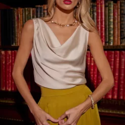 Buy 🎉 Another Sunday Cowl Satin Cami Champagne 😀