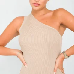 Best deal 🎉 H&L Fashions Coffee One Shoulder Knitted Top 🌟