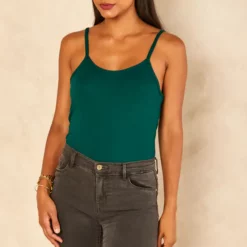 Coupon 😉 Aftershock London Basic Strappy Top In Green 🎉