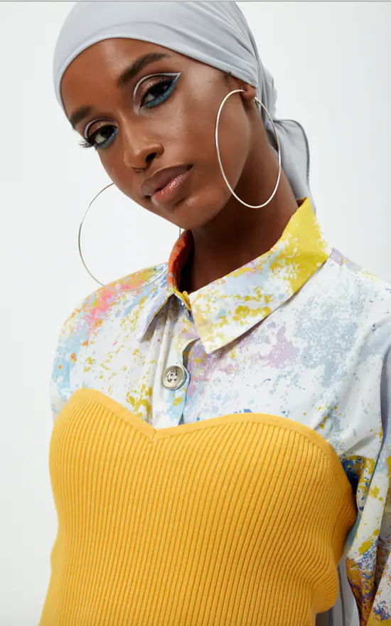 Outlet 😀 MODESTWIST Orange Ribbed Knitted Bandeau Top 🛒 - Image 4