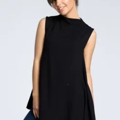 Best Pirce 🤩 MOE Black Oversized Sleeveless Top With Asymmetric Hem 🥰