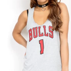 Coupon 🔔 Oops Fashion Sleeveless Vest Top With Sports Logo In Grey 👍