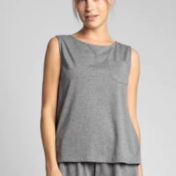 Cheapest 🧨 MOE Cotton Sleeveless Top In Grey 👏